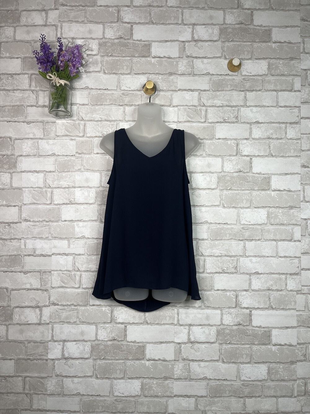 CLEARANCE!! A Byer Semi-Sheer Navy Blue Blouse Top